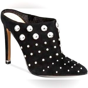 Black Studded High Heel Mules [SOLD]